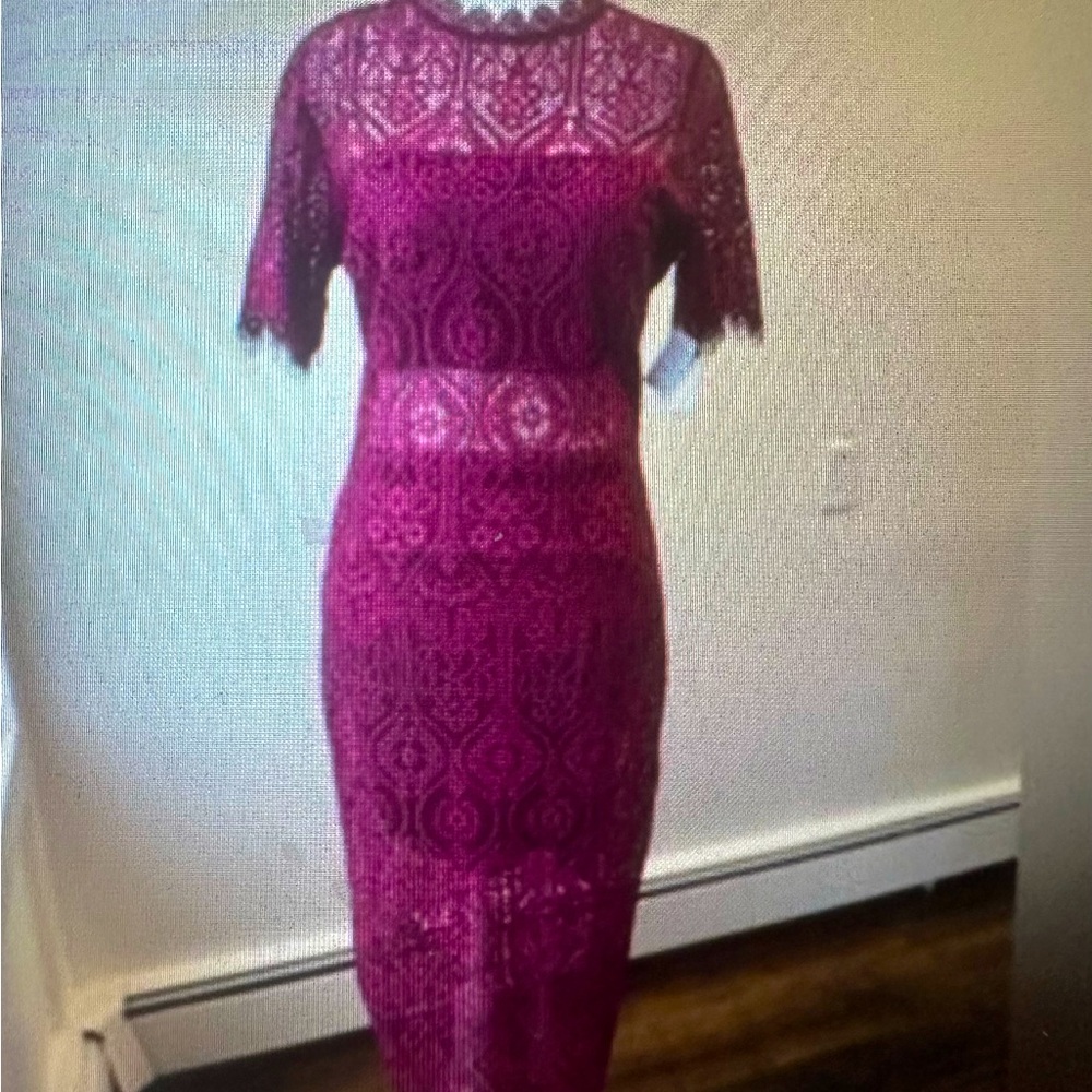 Just Me Red Lace Dress